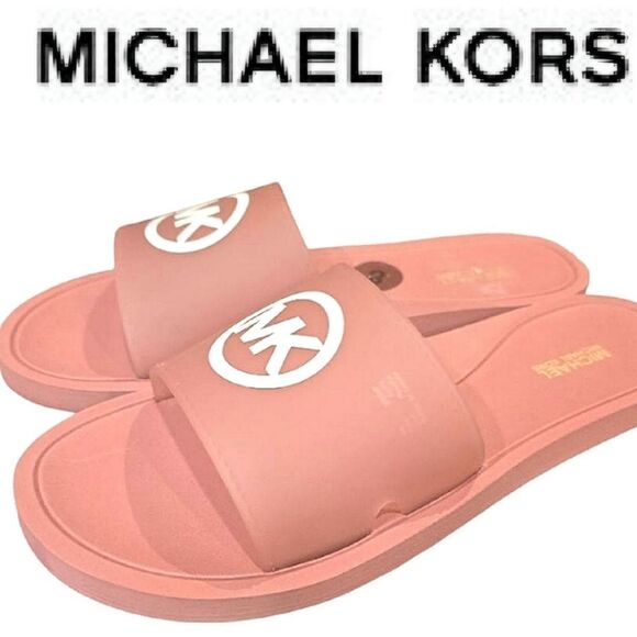 Michael Kors MK Circle Logo Jelly Slide Sandals - Picture 1 of 8